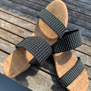 XO Size 10 Cork heel & black stud shoes -Never Worn!